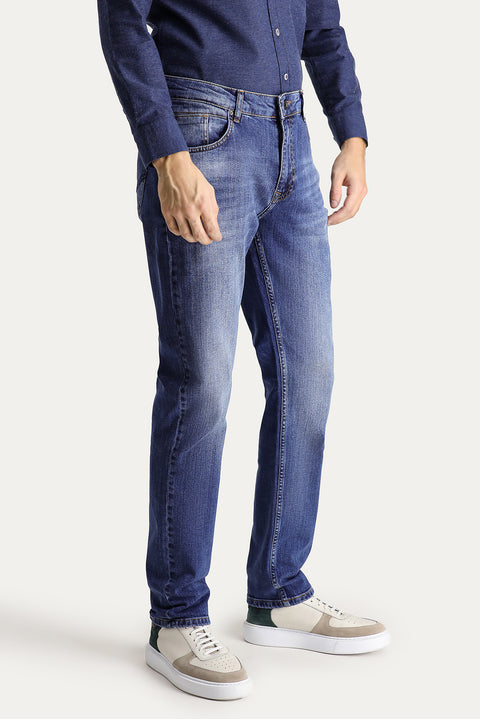 Koyu Mavi  Super Slim Fit Eksra Dar Kesim Likralı Denim Pantolon