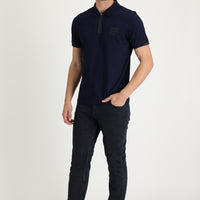 Orta Lacivert 6 Drop Regular Fit Standart Kesim Likralı Denim Pantolon