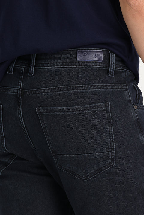Orta Lacivert 6 Drop Regular Fit Standart Kesim Likralı Denim Pantolon