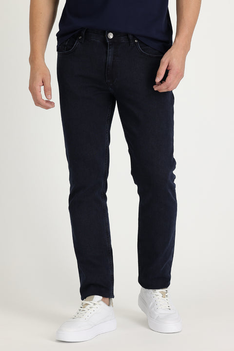 Koyu Lacivert Regular Fit Standart Kesim Likralı Denim Pantolon