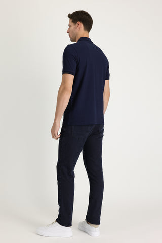  Koyu Lacivert 6 Drop Regular Fit Standart Kesim Likralı Denim Pantolon
