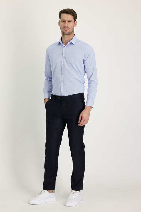Koyu Lacivert 6 Drop Regular Fit Standart Kesim Klasik Kumaş Pantolon
