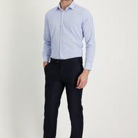 Koyu Lacivert 7 Drop Slim Fit Dar Kesim Klasik Kumaş Pantolon
