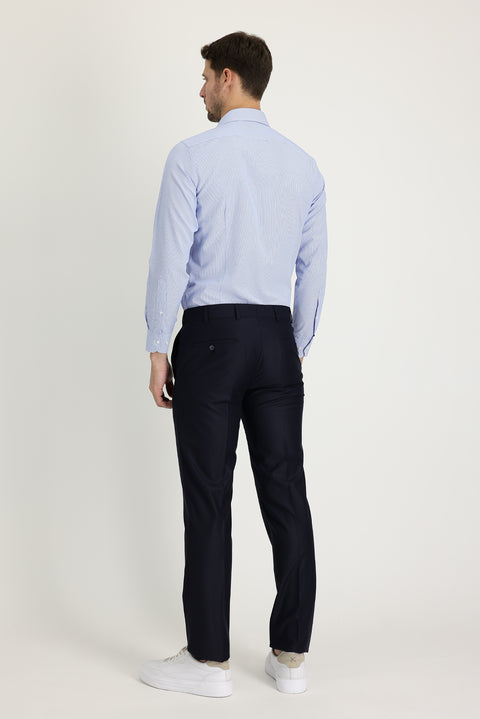 Koyu Lacivert 4 Drop Relaxed Fit Rahat Kesim Klasik Kumaş Pantolon