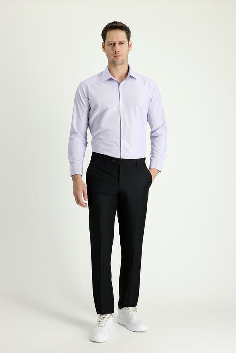 Siyah 6 Drop Regular Fit Standart Kesim Klasik Kumaş Pantolon