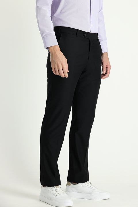 Siyah 6 Drop Regular Fit Standart Kesim Klasik Kumaş Pantolon