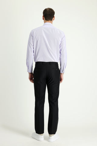  Siyah 4 Drop Relaxed Fit Rahat Kesim Klasik Kumaş Pantolon
