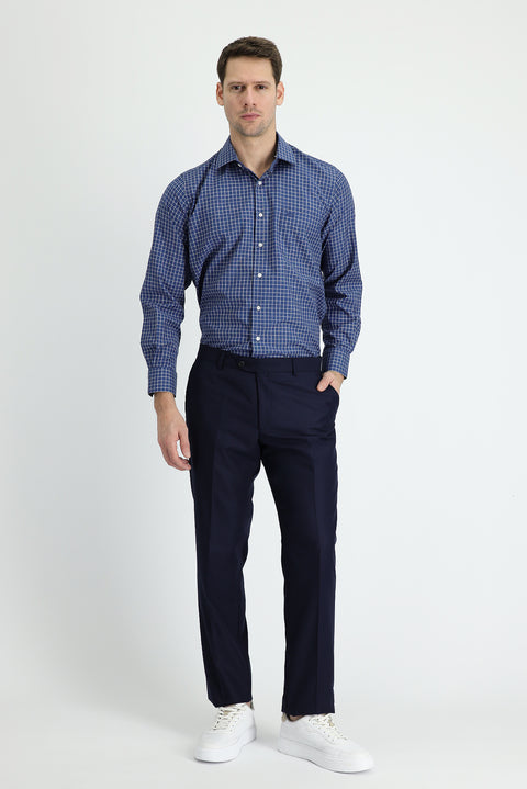 Koyu Lacivert 6 Drop Regular Fit Standart Kesim Klasik Kumaş Pantolon