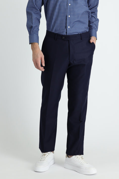 Koyu Lacivert 4 Drop Relaxed Fit Rahat Kesim Klasik Kumaş Pantolon