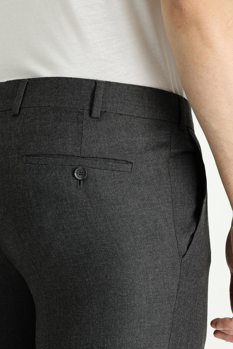 Orta Antrasit 7 Drop Slim Fit Dar Kesim Likralı Klasik Kumaş Pantolon