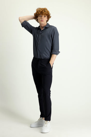 Koyu Lacivert Techno-Line Slim Fit Jogger Pantolon