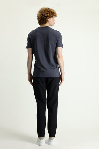  Siyah Techno-Line 7 Drop Slim Fit Dar Kesim Beli Lastikli İpli Likralı Kumaş Pantolon