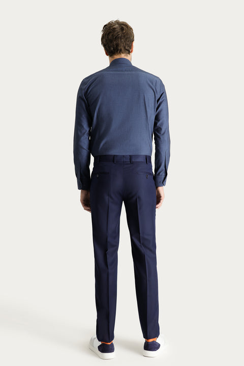 Koyu Lacivert 4 Drop Relaxed Fit Rahat Kesim Klasik Kumaş Pantolon