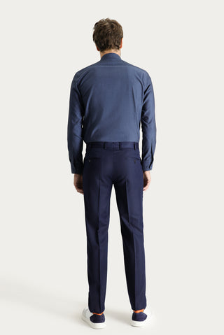  Koyu Lacivert 7 Drop Slim Fit Dar Kesim Klasik Kumaş Pantolon