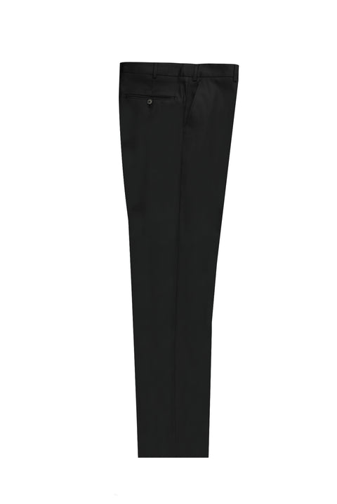 Black 4 Drop Relaxed Fit Classic Patterned Lycra Fabric Trousers