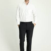 Koyu Antrasit Relaxed Fit Rahat Kesim Yünlü Klasik Kumaş Pantolon