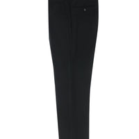 Siyah Relaxed Fit Rahat Kesim Yünlü Klasik Kumaş Pantolon