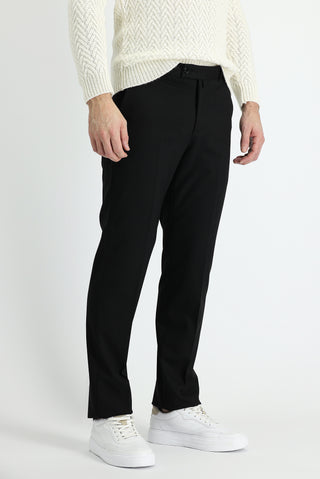  Siyah Regular Fit Yünlü Klasik Kumaş Pantolon