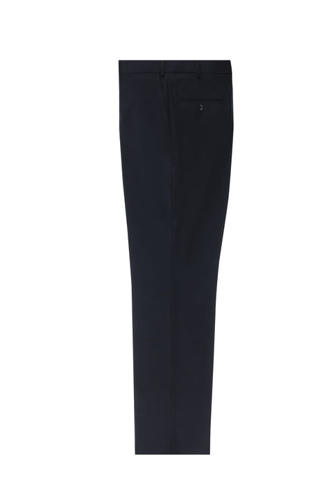 Koyu Lacivert 4 Drop Relaxed Fit Rahat Kesim Yünlü Klasik Kumaş Pantolon