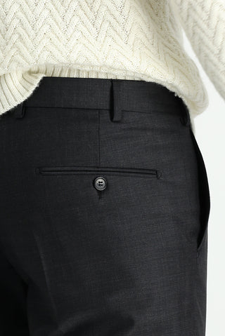  Koyu Antrasit Relaxed Fit Rahat Kesim Yünlü Klasik Kumaş Pantolon