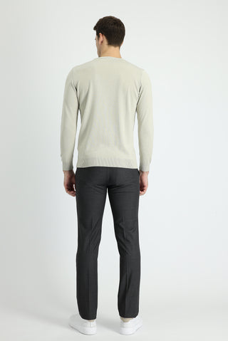  Orta Antrasit Slim Fit Dar Kesim Yünlü Klasik Kumaş Pantolon