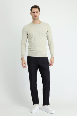  Siyah Lacivert Slim Fit Dar Kesim Yünlü Klasik Kumaş Pantolon