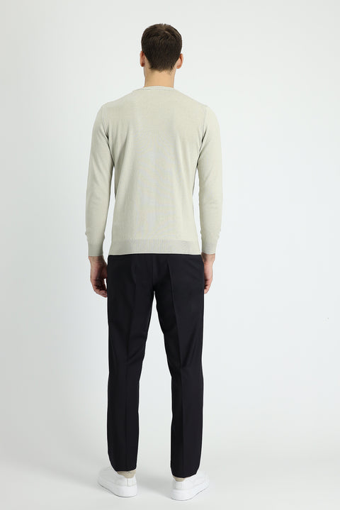 Siyah Lacivert 6 Drop Regular Fit Standart Kesim Yünlü Klasik Kumaş Pantolon