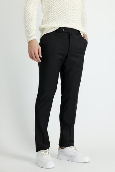 Koyu Antrasit 4 Drop Relaxed Fit Rahat Kesim Yünlü Klasik Kumaş Pantolon