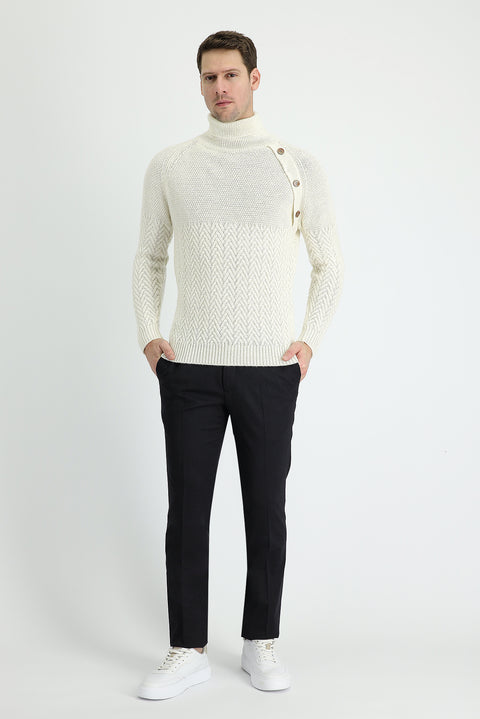 Koyu Antrasit 7 Drop Slim Fit Dar Kesim Yünlü Klasik Kumaş Pantolon