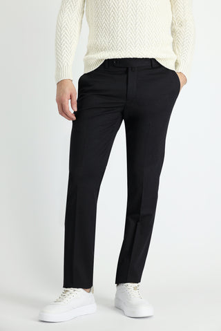  Koyu Antrasit Slim Fit Dar Kesim Yünlü Klasik Kumaş Pantolon