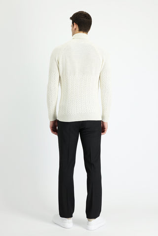  Koyu Antrasit Slim Fit Dar Kesim Yünlü Klasik Kumaş Pantolon