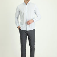 Koyu Antrasit Slim Fit Dar Kesim Yünlü Klasik Kumaş Pantolon
