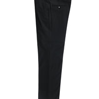 Siyah Regular Fit Yünlü Klasik Kumaş Pantolon