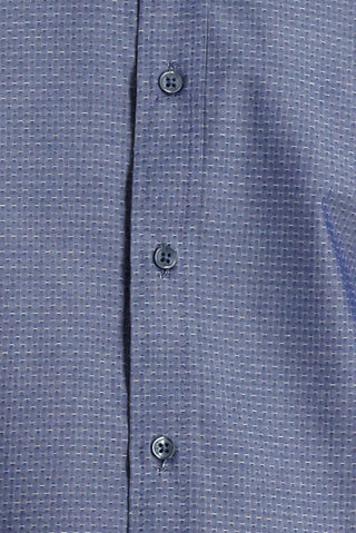  Koyu Lacivert Uzun Kol Slim Fit Dar Kesim Klasik Desenli Pamuk Gömlek