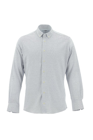  Mavi Uzun Kol Slim Fit Dar Kesim Desenli Örme Pamuk Gömlek