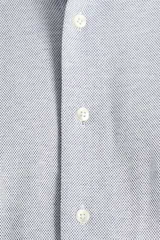  Koyu Mavi  Uzun Kol Slim Fit Dar Kesim Desenli Örme Pamuk Gömlek