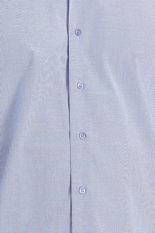  Koyu Mavi  Uzun Kol Slim Fit Dar Kesim Klasik Desenli Pamuklu Kolay Ütülenebilir Gömlek