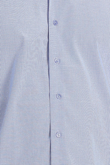  Koyu Mavi  Uzun Kol Slim Fit Dar Kesim Klasik Desenli Pamuklu Kolay Ütülenebilir Gömlek