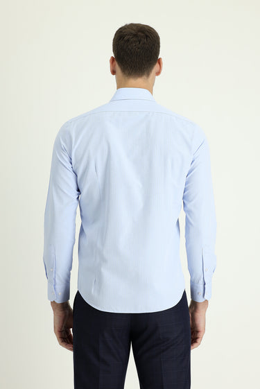  Açık Mavi Uzun Kol Slim Fit Dar Kesim Klasik Pamuklu Kolay Ütülenebilir Gömlek
