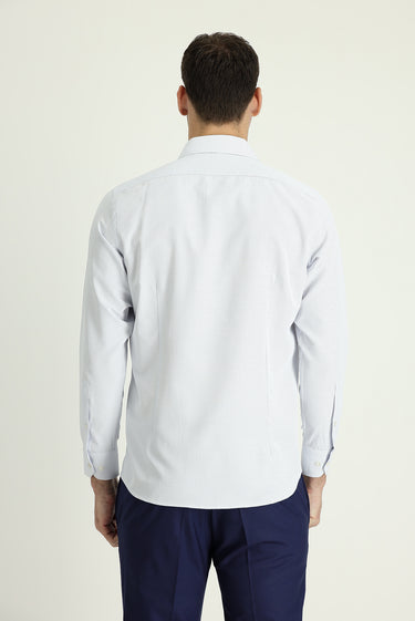  Uçuk Mavi Uzun Kol Slim Fit Dar Kesim Klasik Pamuklu Kolay Ütülenebilir Gömlek