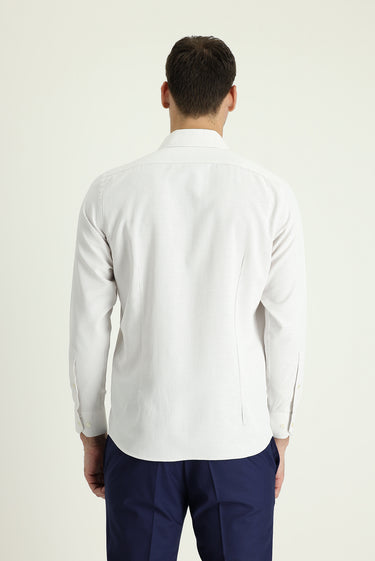 Açık Kahve  Uzun Kol Slim Fit Dar Kesim Klasik Pamuklu Kolay Ütülenebilir Gömlek