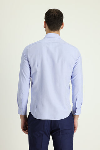  Açık Mavi Uzun Kol Slim Fit Dar Kesim Klasik Pamuklu Kolay Ütülenebilir Gömlek