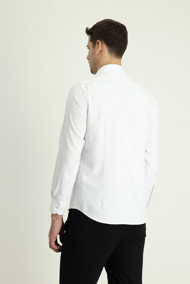  Beyaz Uzun Kol Slim Fit Dar Kesim Klasik Pamuklu Kolay Ütülenebilir Gömlek