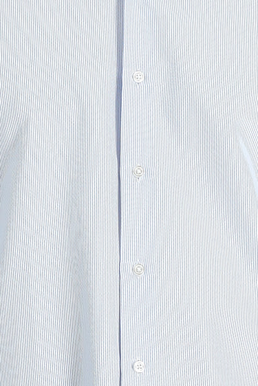 Uçuk Mavi Uzun Kol Slim Fit Dar Kesim Klasik Desenli Pamuklu Kolay Ütülenebilir Gömlek