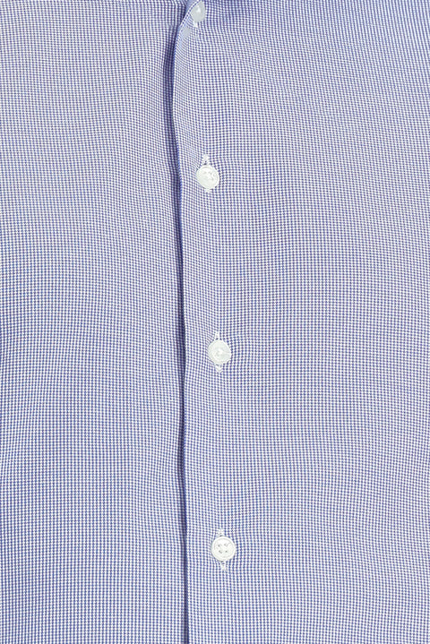Dark Blue Long Sleeve Slim Fit Narrow Cut Classic Patterned Cotton Easy Iron Shirt