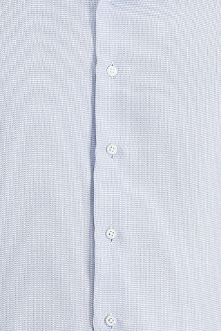  Açık Mavi Uzun Kol Slim Fit Dar Kesim Klasik Desenli Pamuklu Kolay Ütülenebilir Gömlek
