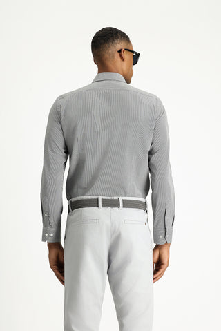  Siyah Uzun Kol Slim Fit Dar Kesim Klasik Desenli Pamuklu Kolay Ütülenebilir Gömlek