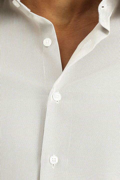 Açık Gri Uzun Kol Slim Fit Dar Kesim Klasik Desenli Pamuklu Kolay Ütülenebilir Gömlek