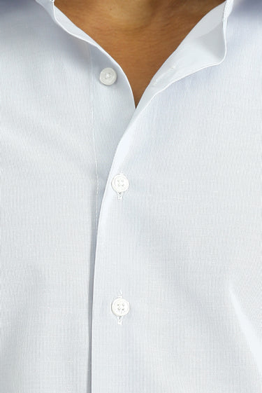 Açık Gri Uzun Kol Slim Fit Dar Kesim Klasik Desenli Pamuklu Kolay Ütülenebilir Gömlek