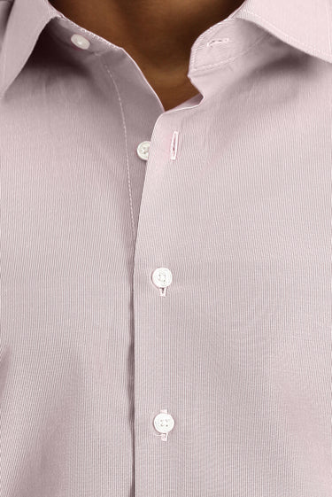 Açık Bordo Uzun Kol Slim Fit Dar Kesim Klasik Desenli Pamuklu Kolay Ütülenebilir Gömlek